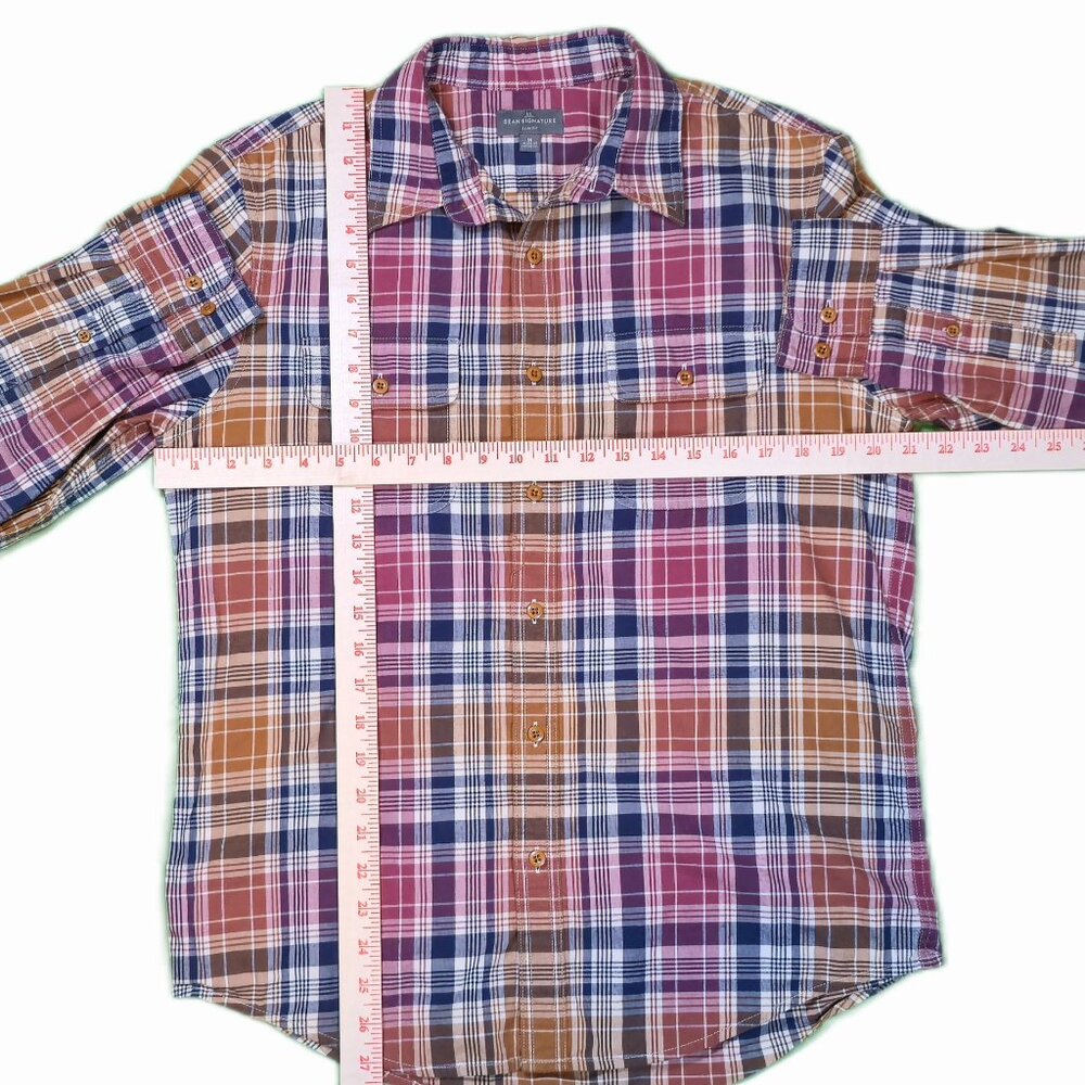LL Bean Signature Men's Long-Sleeve Plaid Shirt Size M - Picture 7 of 7